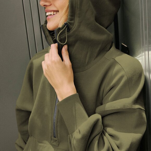 Hooded sweatshirt, athletic hoodie, zip-up drawstring, long-sleeved top, jacket - Picture 3 of 6